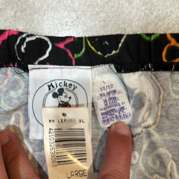 NWT! Vintage 90s Mickey & Co Neon Floral Mickey Mouse Leggings L Disney - Picture 3 of 6